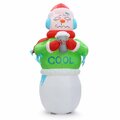 Utensilio 6.8 ft. Shivering Snowman in Ugly Christmas Sweater Inflatable with LED Lights UT3933682